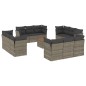 vidaXL Set sofás de jardín con cojines 13 piezas ratán sintético gris vidaXL Set sofás de jardín con cojines 13 piezas ratán sintético gris