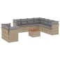 vidaXL Juego de sofás jardín con cojines beige mezcla 11 pzas ratán PE vidaXL Juego de sofás jardín con cojines beige mezcla 11 pzas ratán PE