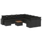 vidaXL Set sofás de jardín 14 pzas con cojines ratán sintético negro vidaXL Set sofás de jardín 14 pzas con cojines ratán sintético negro