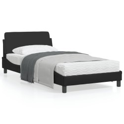vidaXL Estructura de cama con cabecero cuero sintético negro 100x200cm