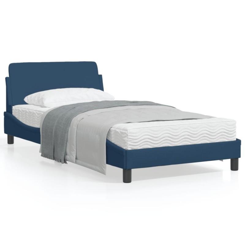 vidaXL Estructura de cama con cabecero de tela azul 100x200 cm