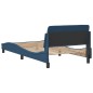 vidaXL Estructura de cama con cabecero de tela azul 100x200 cm