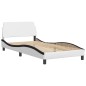 vidaXL Estructura de cama con cabecero cuero sintético blanco y negro vidaXL Estructura de cama con cabecero cuero sintético blanco y negro