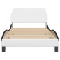 vidaXL Estructura de cama con cabecero cuero sintético blanco y negro vidaXL Estructura de cama con cabecero cuero sintético blanco y negro