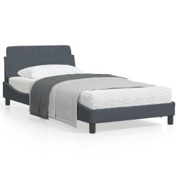 vidaXL Estructura cama con cabecero terciopelo gris oscuro 100x200 cm