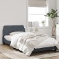 vidaXL Estructura cama con cabecero terciopelo gris oscuro 100x200 cm vidaXL Estructura cama con cabecero terciopelo gris oscuro 100x200 cm