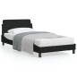 vidaXL Estructura de cama con cabecero de tela negro 100x200 cm vidaXL Estructura de cama con cabecero de tela negro 100x200 cm