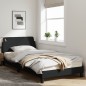 vidaXL Estructura de cama con cabecero de tela negro 100x200 cm vidaXL Estructura de cama con cabecero de tela negro 100x200 cm