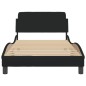 vidaXL Estructura de cama con cabecero de tela negro 100x200 cm vidaXL Estructura de cama con cabecero de tela negro 100x200 cm