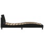 vidaXL Estructura de cama con cabecero de tela negro 100x200 cm vidaXL Estructura de cama con cabecero de tela negro 100x200 cm