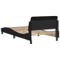 vidaXL Estructura de cama con cabecero de tela negro 100x200 cm vidaXL Estructura de cama con cabecero de tela negro 100x200 cm
