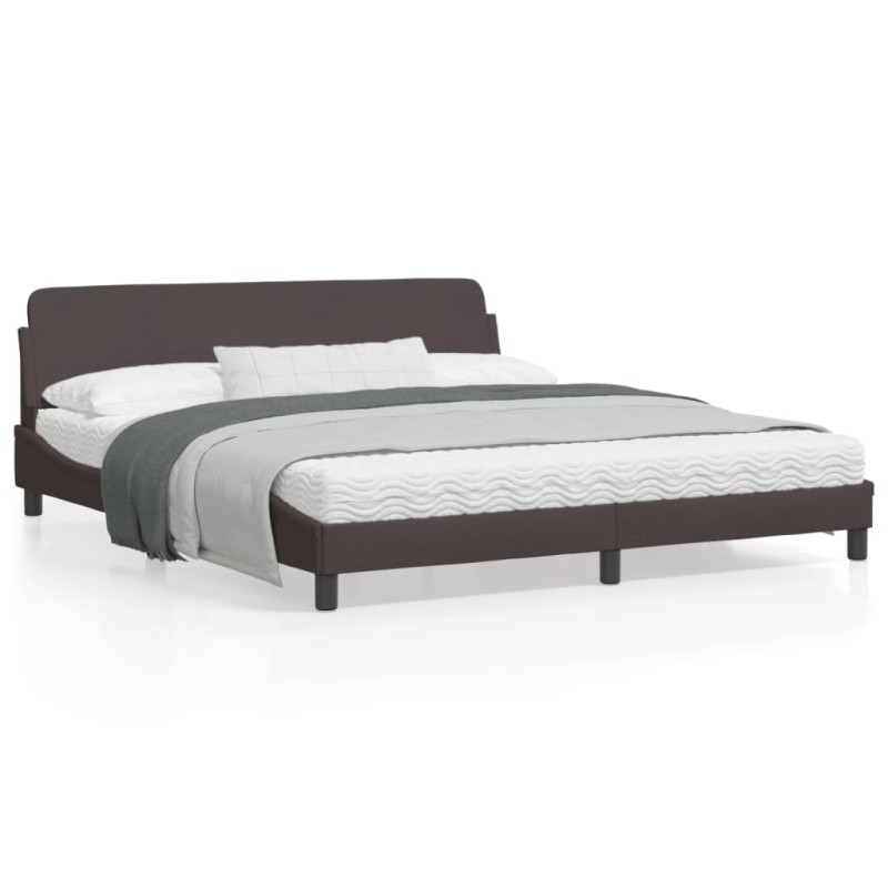 vidaXL Estructura de cama con cabecero de tela marrón 180x200 cm vidaXL Estructura de cama con cabecero de tela marrón 180x200 cm