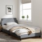 vidaXL Estructura de cama con cabecero de tela gris claro 100x200 cm vidaXL Estructura de cama con cabecero de tela gris claro 100x200 cm