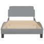 vidaXL Estructura de cama con cabecero de tela gris claro 100x200 cm vidaXL Estructura de cama con cabecero de tela gris claro 100x200 cm