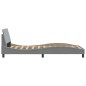 vidaXL Estructura de cama con cabecero de tela gris claro 100x200 cm vidaXL Estructura de cama con cabecero de tela gris claro 100x200 cm