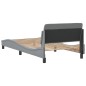 vidaXL Estructura de cama con cabecero de tela gris claro 100x200 cm vidaXL Estructura de cama con cabecero de tela gris claro 100x200 cm