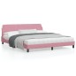 vidaXL Estructura de cama con cabecero de terciopelo rosa 180x200 cm vidaXL Estructura de cama con cabecero de terciopelo rosa 180x200 cm