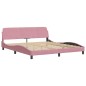 vidaXL Estructura de cama con cabecero de terciopelo rosa 180x200 cm vidaXL Estructura de cama con cabecero de terciopelo rosa 180x200 cm