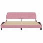 vidaXL Estructura de cama con cabecero de terciopelo rosa 180x200 cm vidaXL Estructura de cama con cabecero de terciopelo rosa 180x200 cm