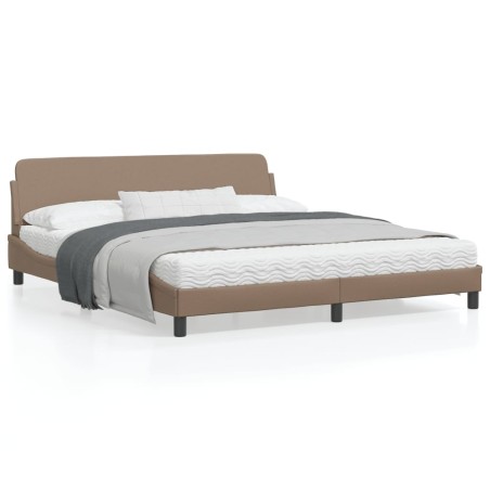 vidaXL Estructura de cama cabecero cuero sintético capuchino 180x200cm
