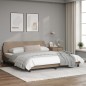vidaXL Estructura de cama cabecero cuero sintético capuchino 180x200cm