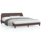 vidaXL Estructura de cama cabecero cuero sintético marrón 180x200 cm vidaXL Estructura de cama cabecero cuero sintético marrón 180x200 cm