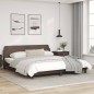 vidaXL Estructura de cama cabecero cuero sintético marrón 180x200 cm vidaXL Estructura de cama cabecero cuero sintético marrón 180x200 cm
