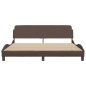 vidaXL Estructura de cama cabecero cuero sintético marrón 180x200 cm vidaXL Estructura de cama cabecero cuero sintético marrón 180x200 cm