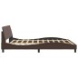 vidaXL Estructura de cama cabecero cuero sintético marrón 180x200 cm vidaXL Estructura de cama cabecero cuero sintético marrón 180x200 cm