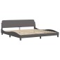 vidaXL Estructura de cama con cabecero cuero sintético gris 200x200 cm
