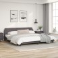 vidaXL Estructura de cama con cabecero cuero sintético gris 200x200 cm