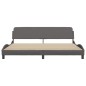 vidaXL Estructura de cama con cabecero cuero sintético gris 200x200 cm