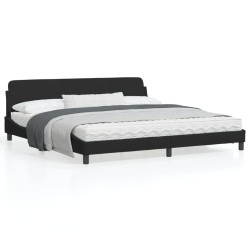 vidaXL Estructura de cama con cabecero de terciopelo negro 200x200 cm
