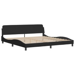 vidaXL Estructura de cama con cabecero de terciopelo negro 200x200 cm