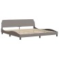 vidaXL Estructura de cama con cabecero de tela gris taupe 200x200 cm