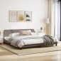 vidaXL Estructura de cama con cabecero de tela gris taupe 200x200 cm