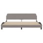 vidaXL Estructura de cama con cabecero de tela gris taupe 200x200 cm