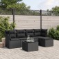vidaXL Set de sofás de jardín 6 piezas y cojines ratán sintético negro vidaXL Set de sofás de jardín 6 piezas y cojines ratán sintético negro