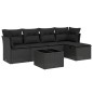 vidaXL Set de sofás de jardín 6 piezas y cojines ratán sintético negro vidaXL Set de sofás de jardín 6 piezas y cojines ratán sintético negro