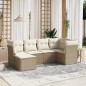 vidaXL Juego de sofás jardín con cojines 6 pzas ratán sintético beige vidaXL Juego de sofás jardín con cojines 6 pzas ratán sintético beige