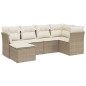 vidaXL Juego de sofás jardín con cojines 6 pzas ratán sintético beige vidaXL Juego de sofás jardín con cojines 6 pzas ratán sintético beige
