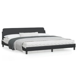 vidaXL Estructura de cama con cabecero cuero sintético negro y blanco