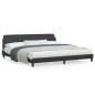 vidaXL Estructura de cama con cabecero cuero sintético negro y blanco vidaXL Estructura de cama con cabecero cuero sintético negro y blanco