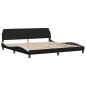 vidaXL Estructura de cama con cabecero cuero sintético negro y blanco vidaXL Estructura de cama con cabecero cuero sintético negro y blanco