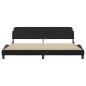 vidaXL Estructura de cama con cabecero cuero sintético negro y blanco vidaXL Estructura de cama con cabecero cuero sintético negro y blanco