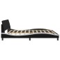 vidaXL Estructura de cama con cabecero cuero sintético negro y blanco vidaXL Estructura de cama con cabecero cuero sintético negro y blanco