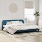 vidaXL Estructura de cama con cabecero terciopelo azul 200x200 cm vidaXL Estructura de cama con cabecero terciopelo azul 200x200 cm