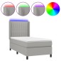 vidaXL Cama box spring colchón y luces LED tela gris claro 90x200 cm vidaXL Cama box spring colchón y luces LED tela gris claro 90x200 cm
