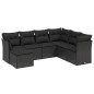 vidaXL Set de comedor de jardín 7 pzas y cojines ratán sintético negro vidaXL Set de comedor de jardín 7 pzas y cojines ratán sintético negro