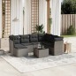 vidaXL Set de sofás de jardín 8 pzas y cojines ratán sintético gris vidaXL Set de sofás de jardín 8 pzas y cojines ratán sintético gris